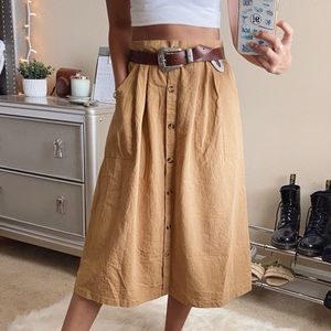 Button Down Midi Skirt